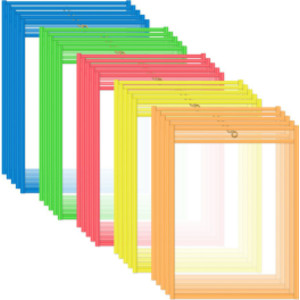 Neon Shop Ticket Holders, 9" x 12", Assorted, 25-Pack