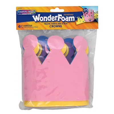 Creativity Street  WonderFoam Crowns, 4 Assorted Colors,  23-5 ⁄8" x 6.3", 4 Count