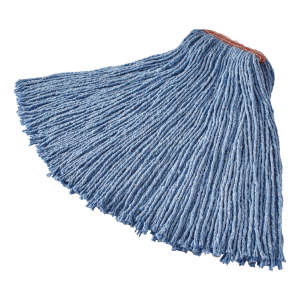 Rubbermaid Commercial, Dura Pro Blend Cut-End Wet Mop Head with 1" Headband, 20 oz, Blue