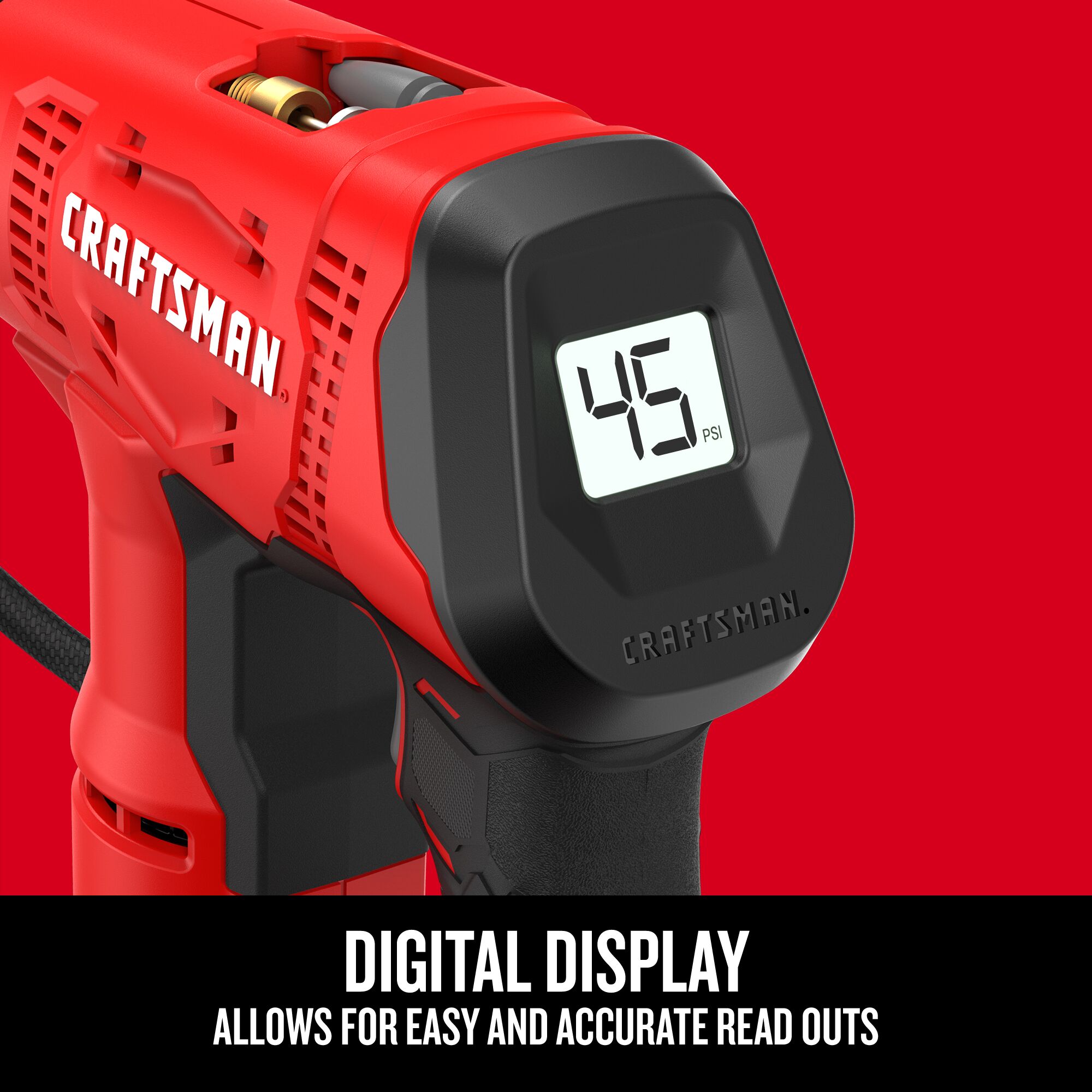 Craftsman inflator easy to read digital display