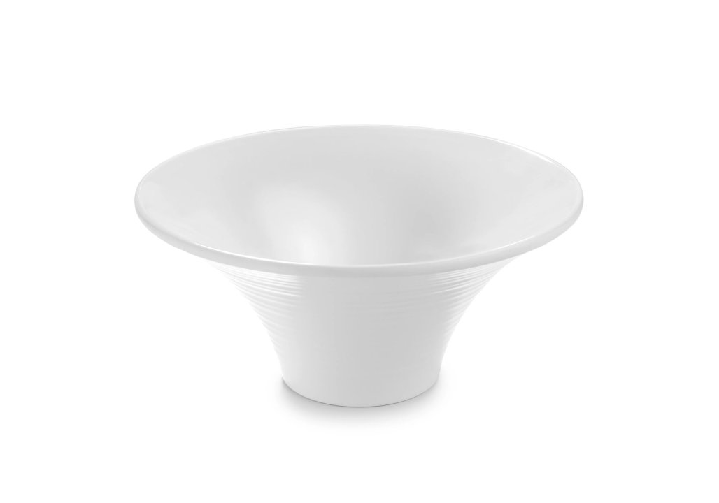 Bol tourné de 28 cm de mélamine en blanc