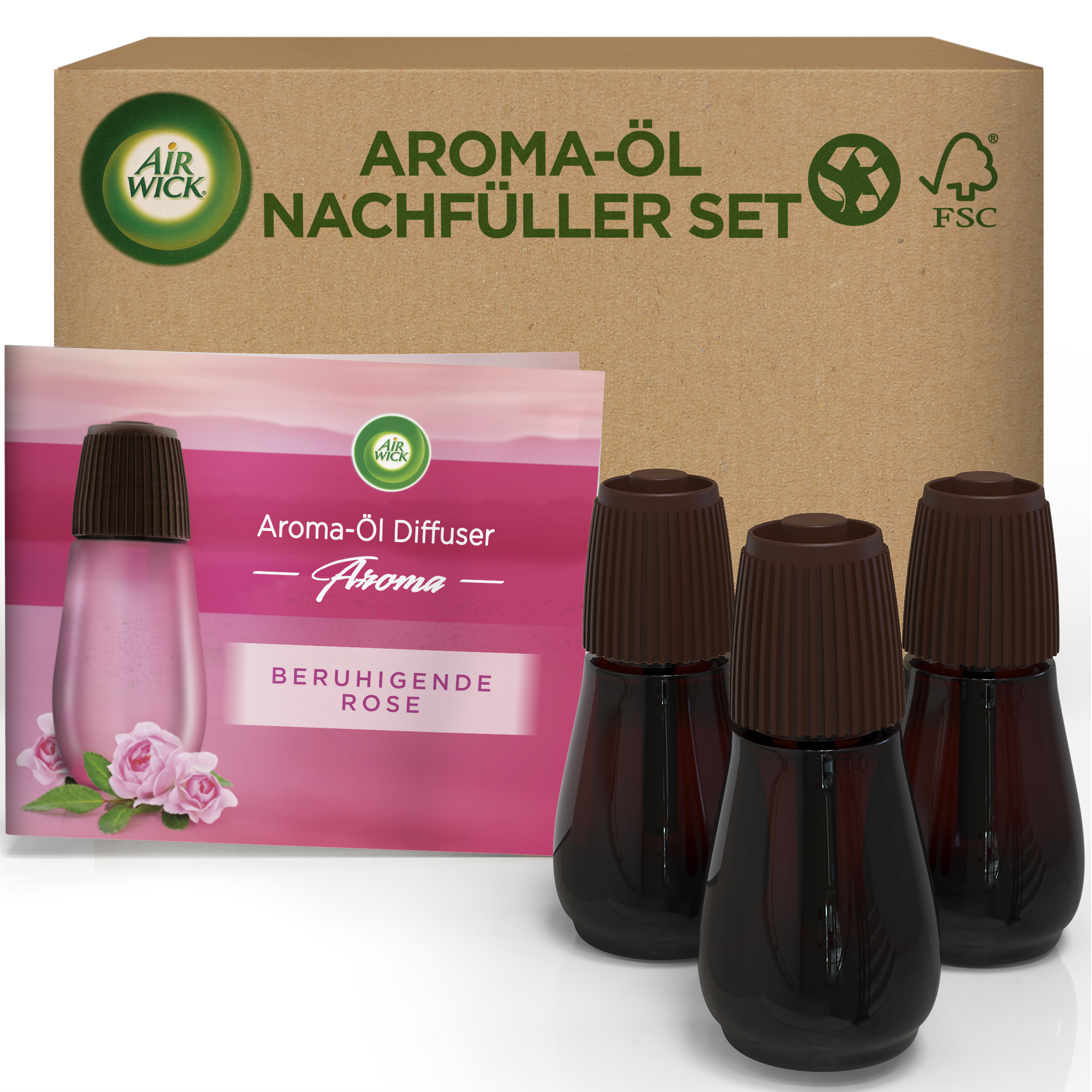 Air Wick Aroma-Öl Diffuser eCom Nachfüller-Set Beruhigende Rose