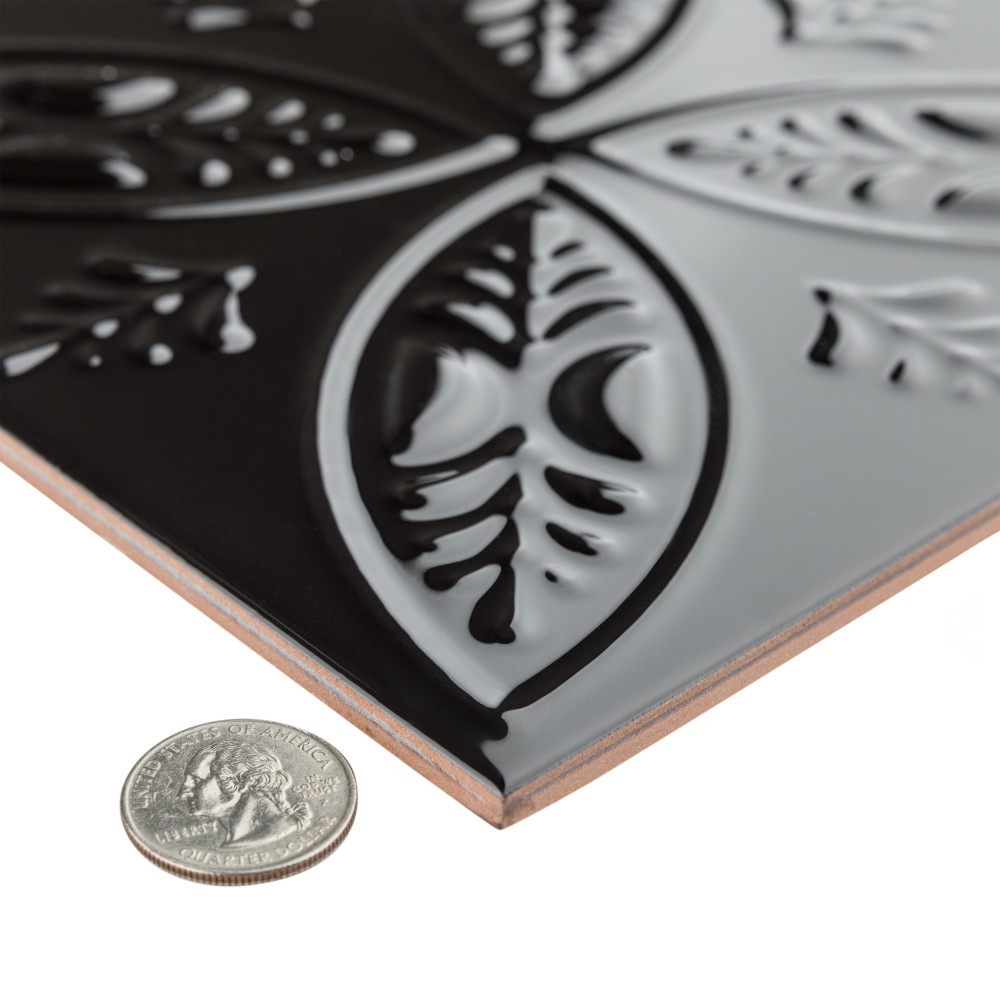 Trend Black 8 in. x 8 in. Ceramic Wall Tile