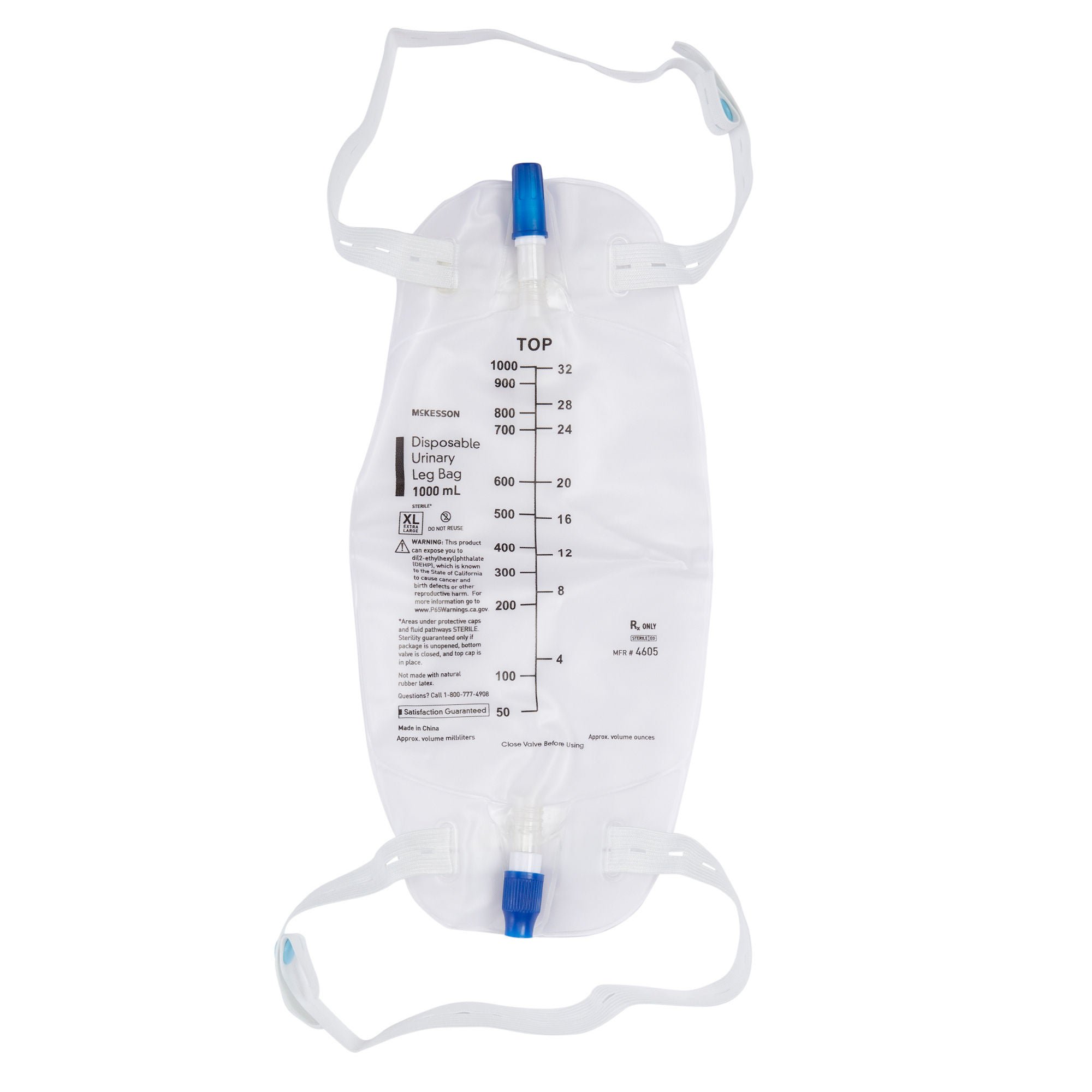 McKesson Disposable Urinary Leg Bag, 1000 mL