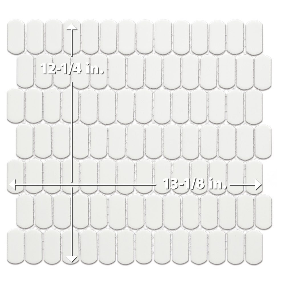 Hudson Capsule Matte White 12-1/4 in. x 13-1/8 in. Porcelain Mosaic Tile