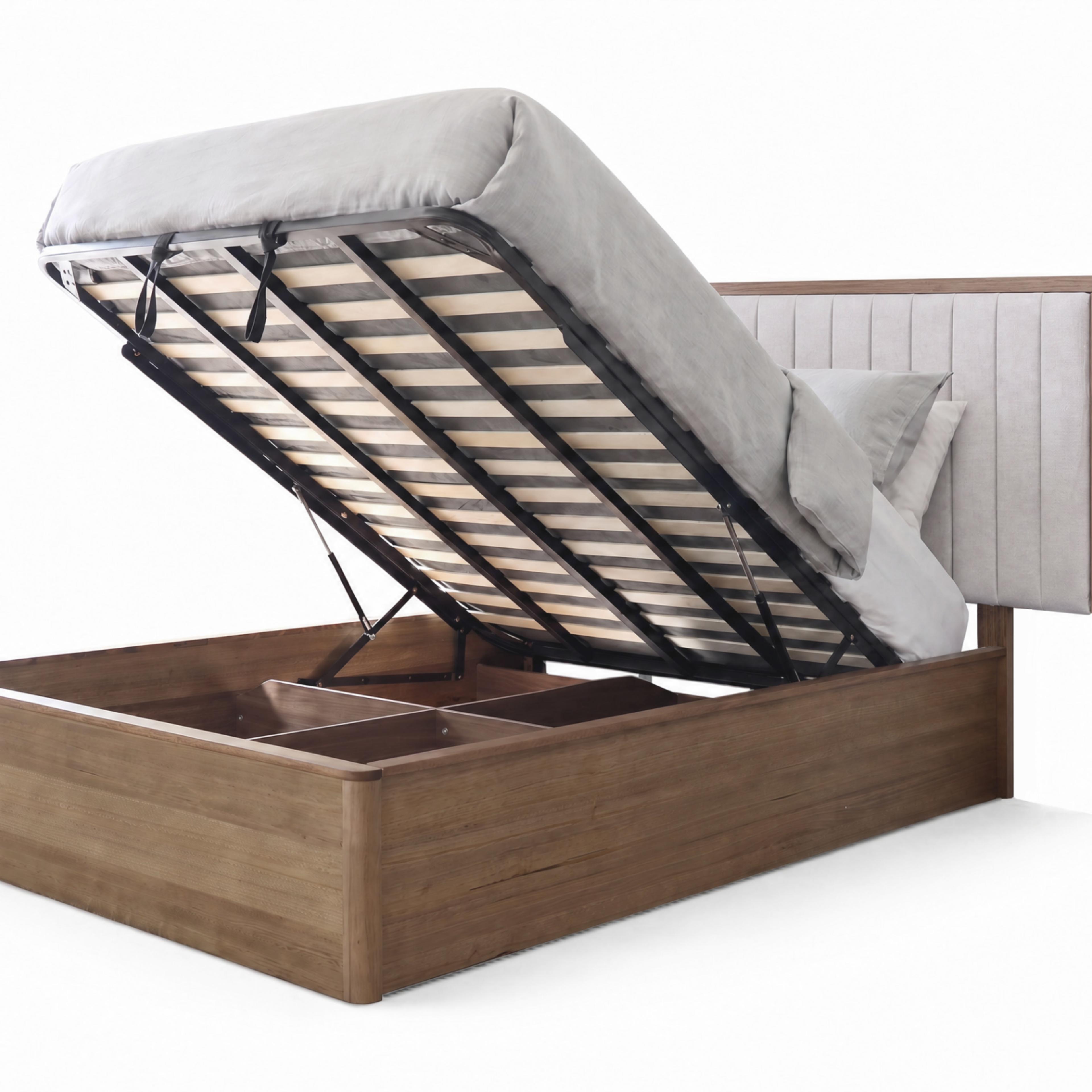 Product image of the  Clifton Bed Frame, Gas Lift Base, Smoked Oak from Forty Winks