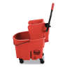 Rubbermaid Commercial, WaveBrake, 35qt, Mop Bucket w/ Sidepress Wringer, Red