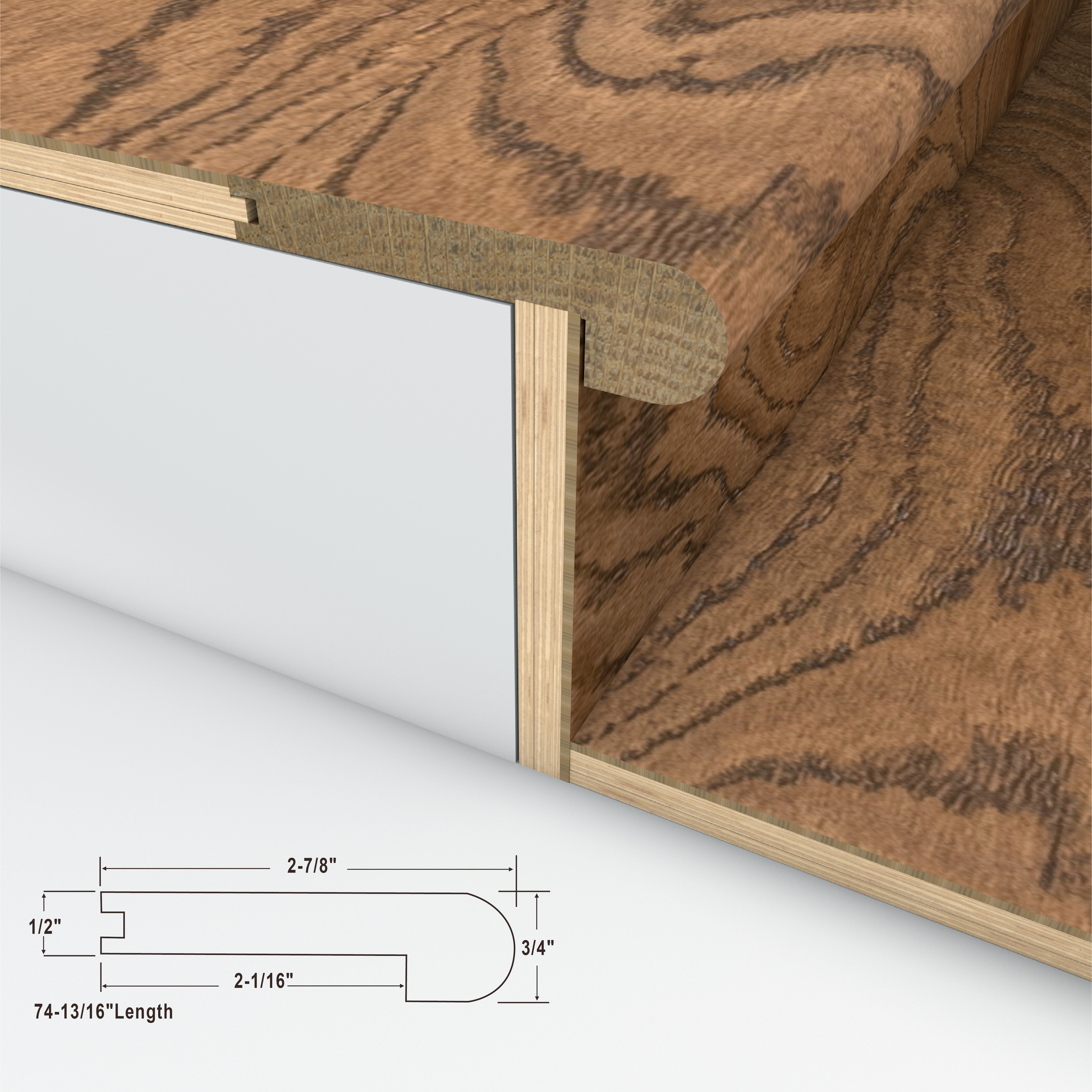 Rincon Reserve Cali Hardwoods Stair Nosing Flush view 3