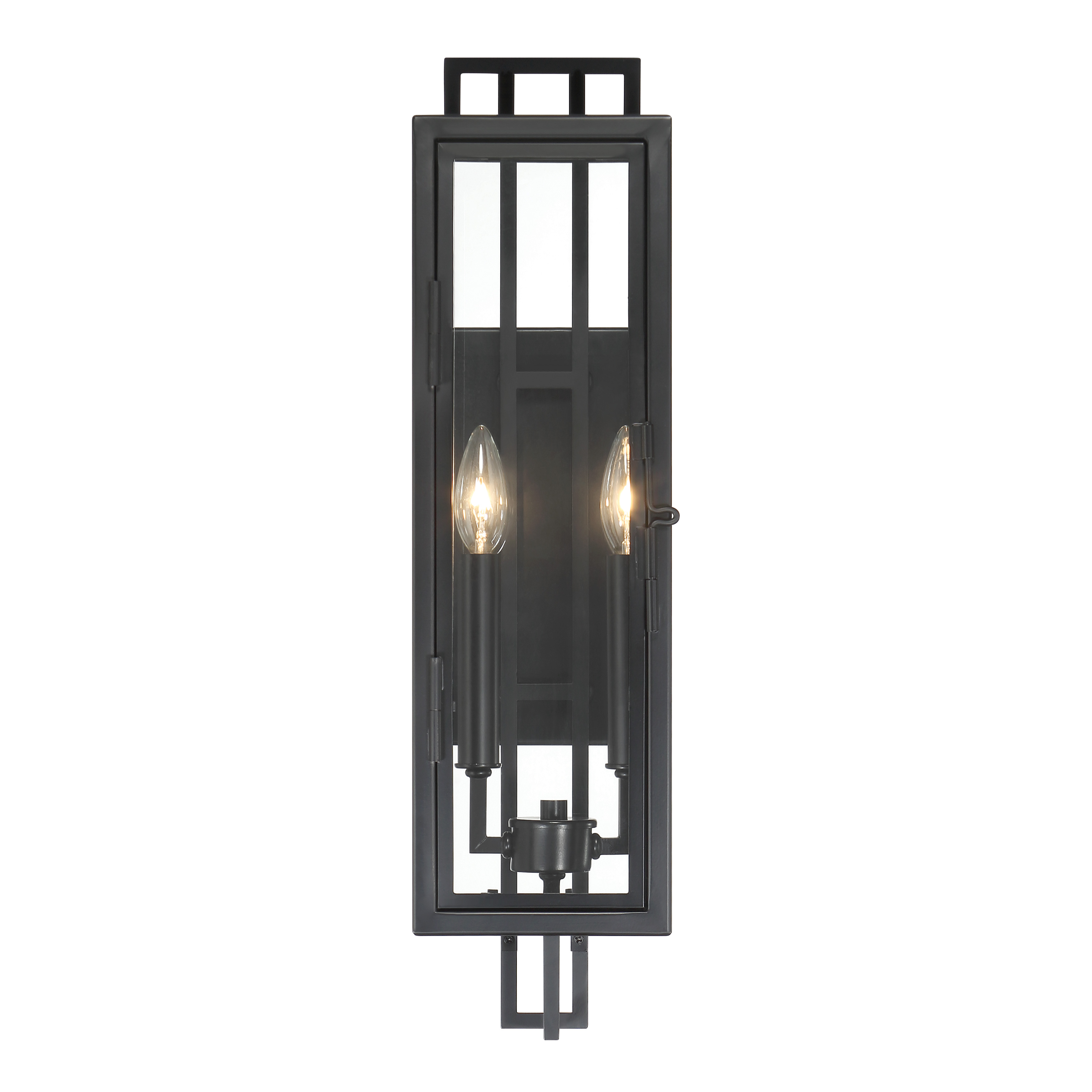23" 2 Light Outdoor Wall Mount in Coal Finish with Clear Glass - alternate view