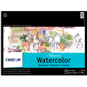 Artist Series Montval Watercolor Pad, Foldover Binding, Foldover Binding, 12 Sheet, 15x20 inch, 1 Count