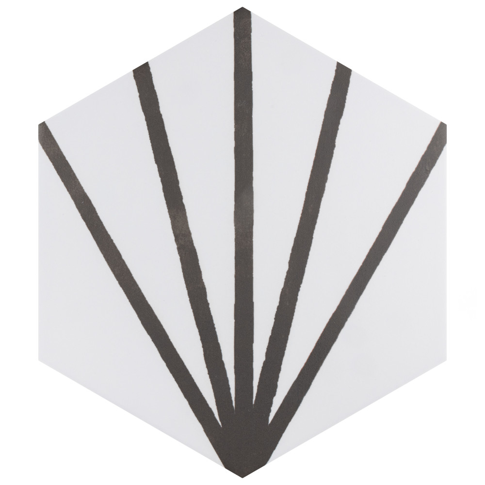 Horizon Dawn Hex Nero 7-3/4 in. x 9 in. Porcelain Floor and Wall Tile