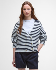 Abby Striped Cardigan Cloud/Navy