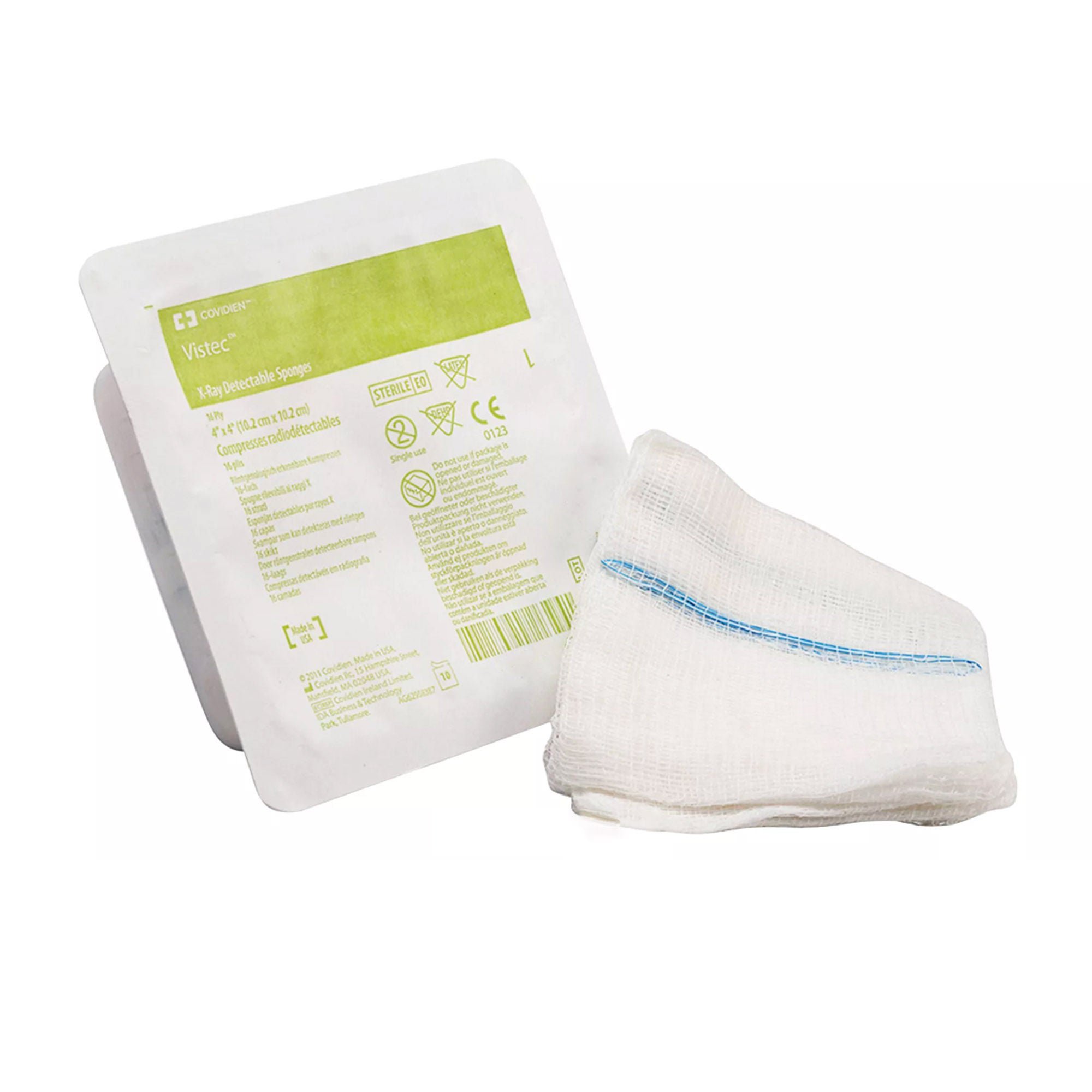 Visitec™ USP Type VII X-Ray Detectable Gauze Sponge, 4 x 4 Inch, 16-Ply