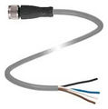 Cord Set Thermoplastic Polyurethane 4A 250V ac/dc 4-Conductor M12 Female 4-Pin Screw Connection 15 m Gray