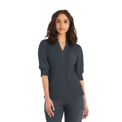 Landau Forward LT114 Women&#8216;s Eco-Friendly 3-Pocket Cuff Sleeve Medical Scrub Top-Landau