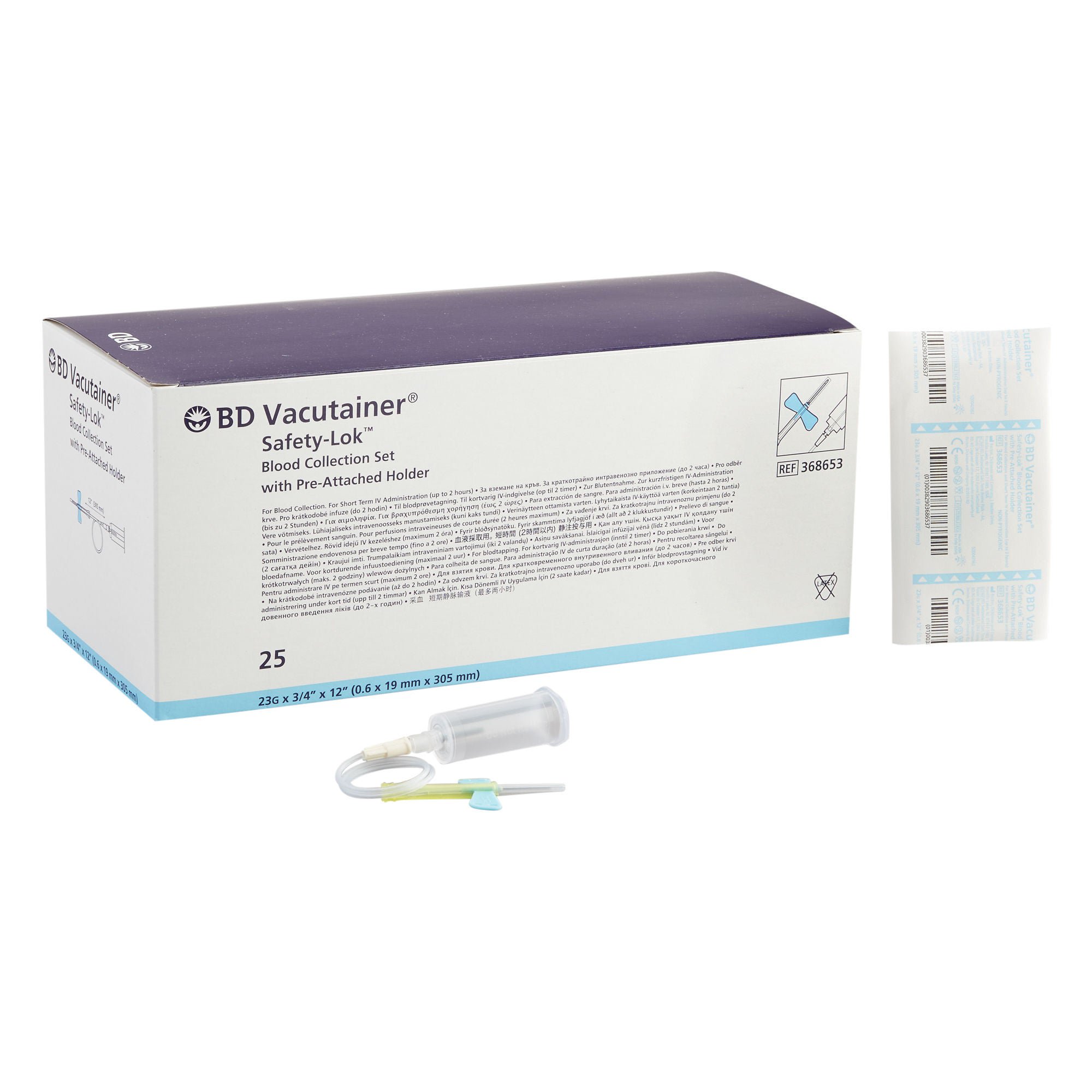 BD Vacutainer® Safety-Lok™ Blood Collection Set w/ Holder 23 GA ¾" needle length