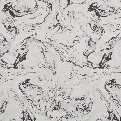 Black-and-white marbled swirls â€” flowing and mirrored across the surface â€” flat, high-contrast decorative pattern resembling ink on a pale gray background.