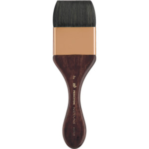 Neptune Mottler Brush, Synthetic Bristles, Short Handle Watercolor Paintbrush, Dark Wood, Size 2 inch, 1 Count
