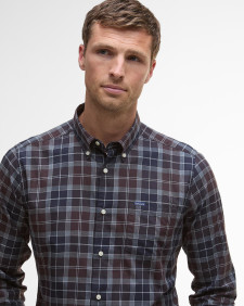 Wetheram Tailored Long-Sleeved Shirt Midnight Oak Tartan