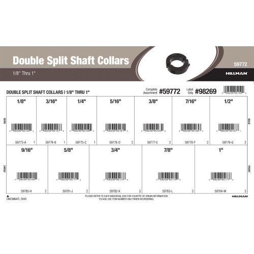 Double Split Shaft Collars Assortment
