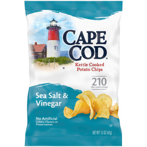 Cape Cod® Potato Chips, Sea Salt and Vinegar Kettle Cooked Chips, Snack Bags 1.5 Oz