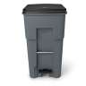 Rubbermaid Commercial, BRUTE, Step-On Rollouts, 65 gal, Resin, Gray, Rectangle, Receptacle