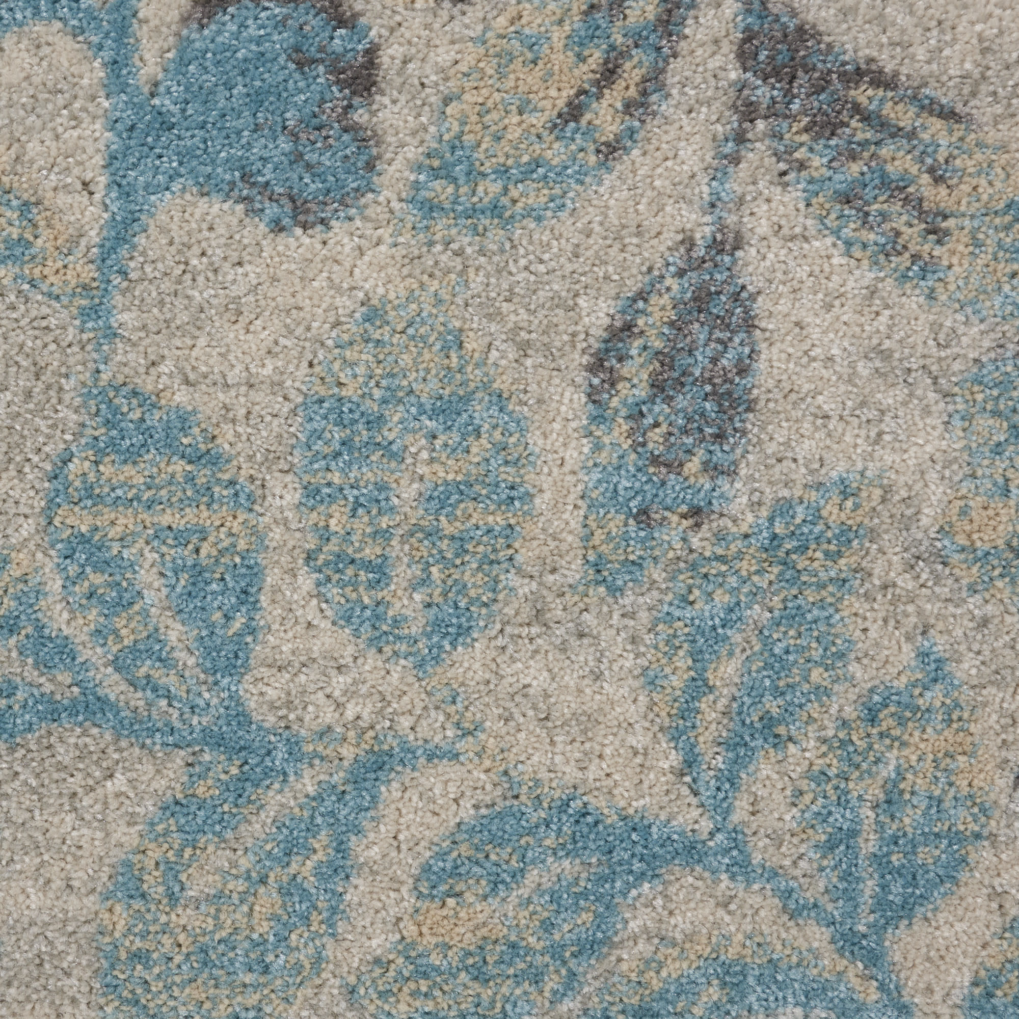 Nourison Tranquil 2' x 4' Ivory Turquoise Farmhouse Indoor Rug