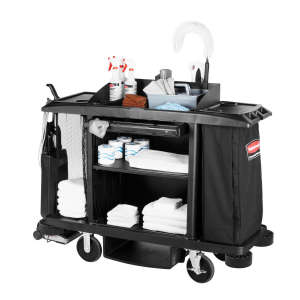 Rubbermaid Commercial, Executive Series, Executive Series™, Full Size Housekeep Cart, Traditional, Black