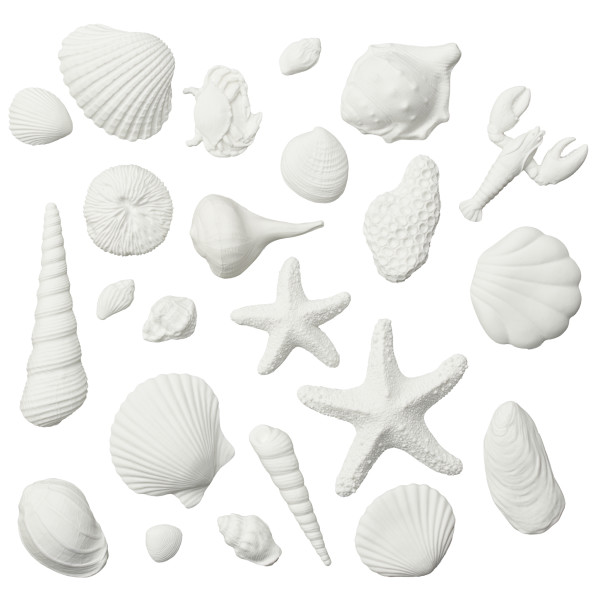 Seashell Assortment - Red 3 Free Gum Paste Layon