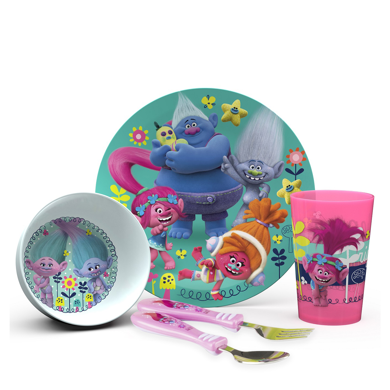Trolls Movie Dinnerware Set, Poppy & Friends, 5-piece set