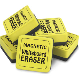 Magnetic Whiteboard Eraser, 2" x 2", Yellow, Pack of 12