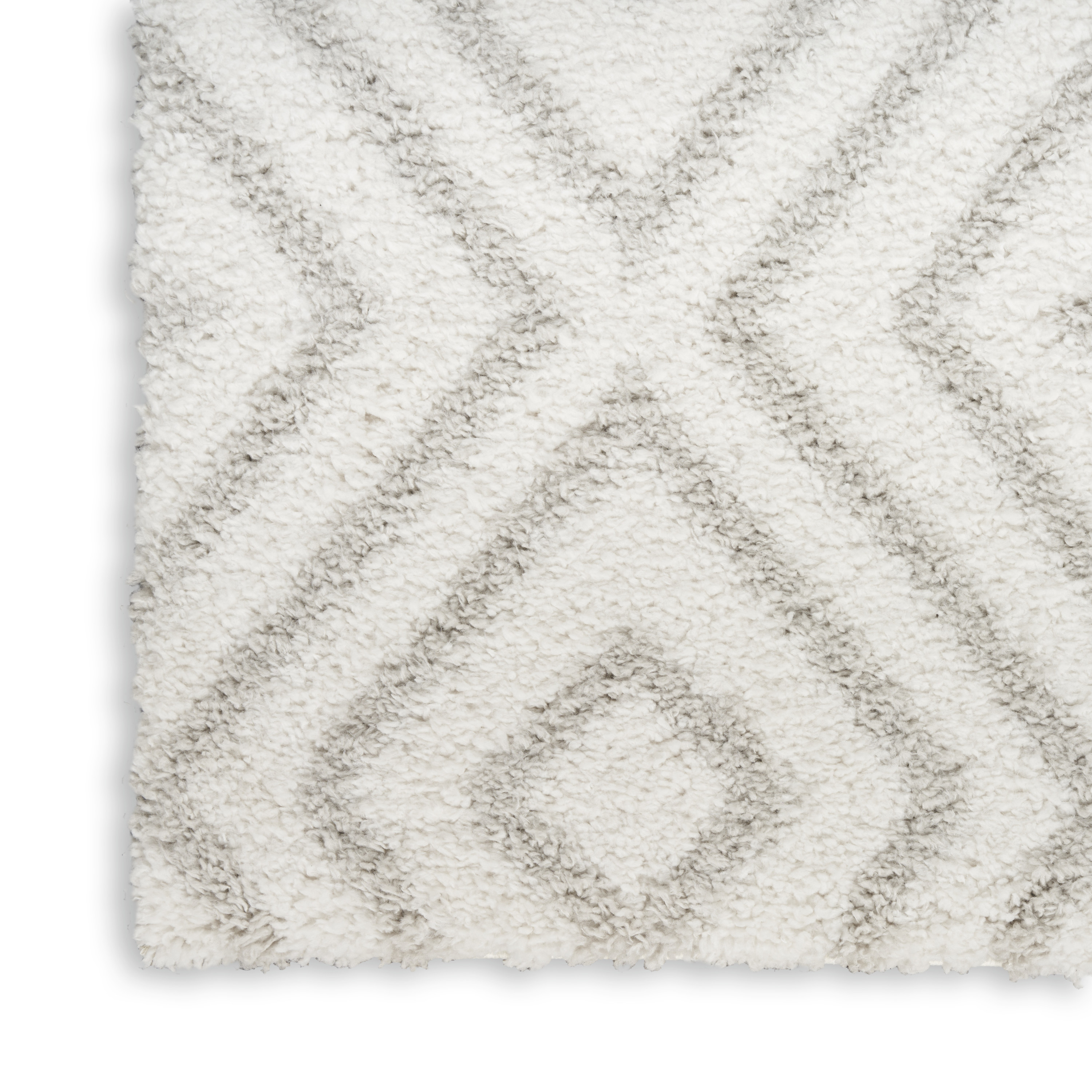 Nourison Modern Shag 5'3" x 7' Ivory Silver Modern Indoor Rug