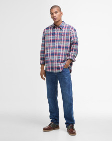 Clifton Madras Relaxed Long-Sleeved Shirt Classic Red