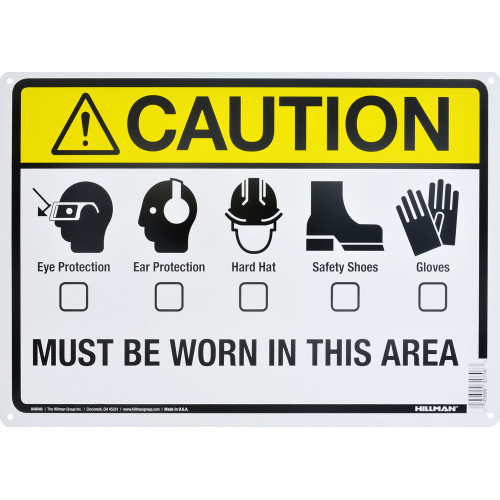 Caution Safety Equipment Zone Sign (10