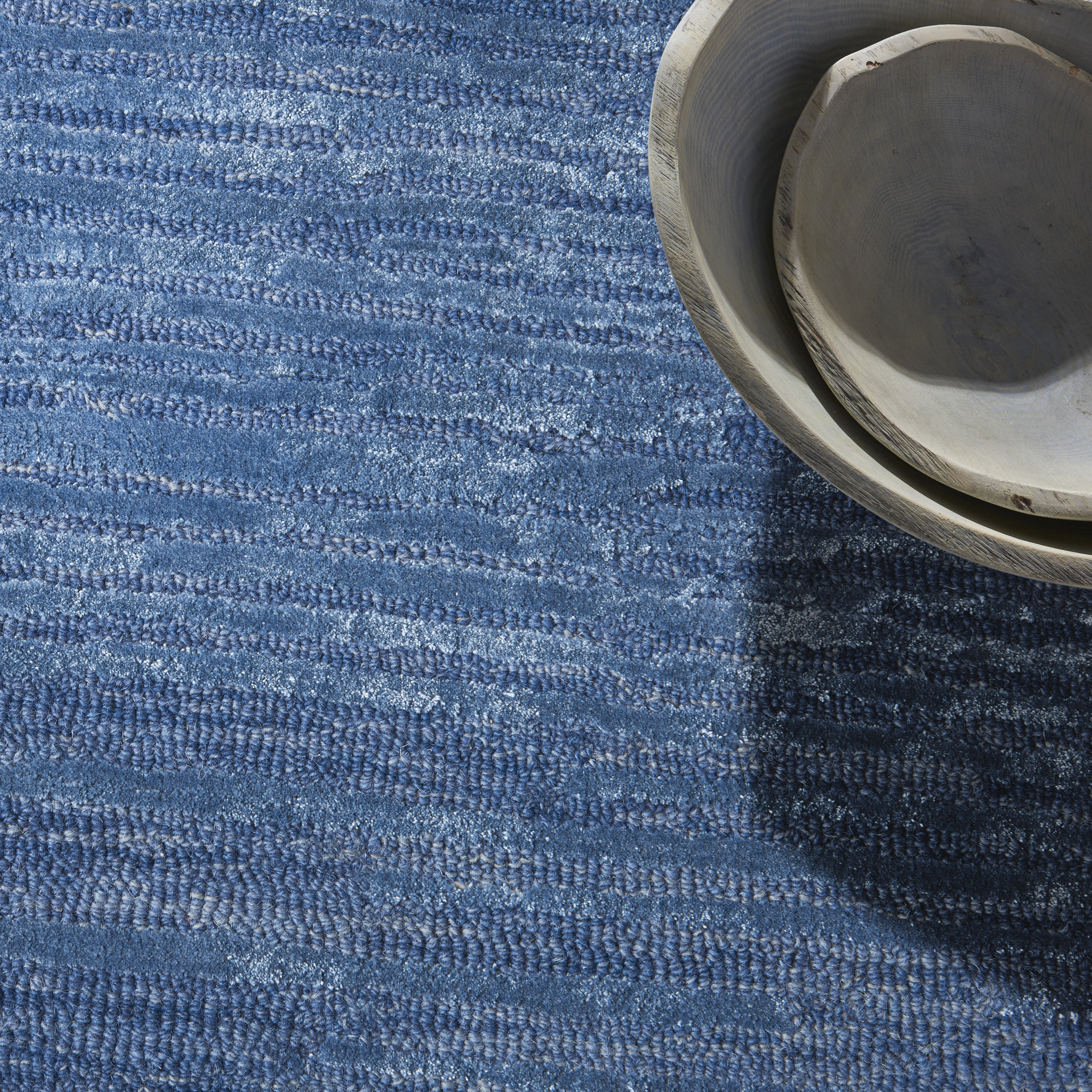 Calvin Klein CK010 Linear 3'9" x 5'9" Blue Modern Indoor Rug
