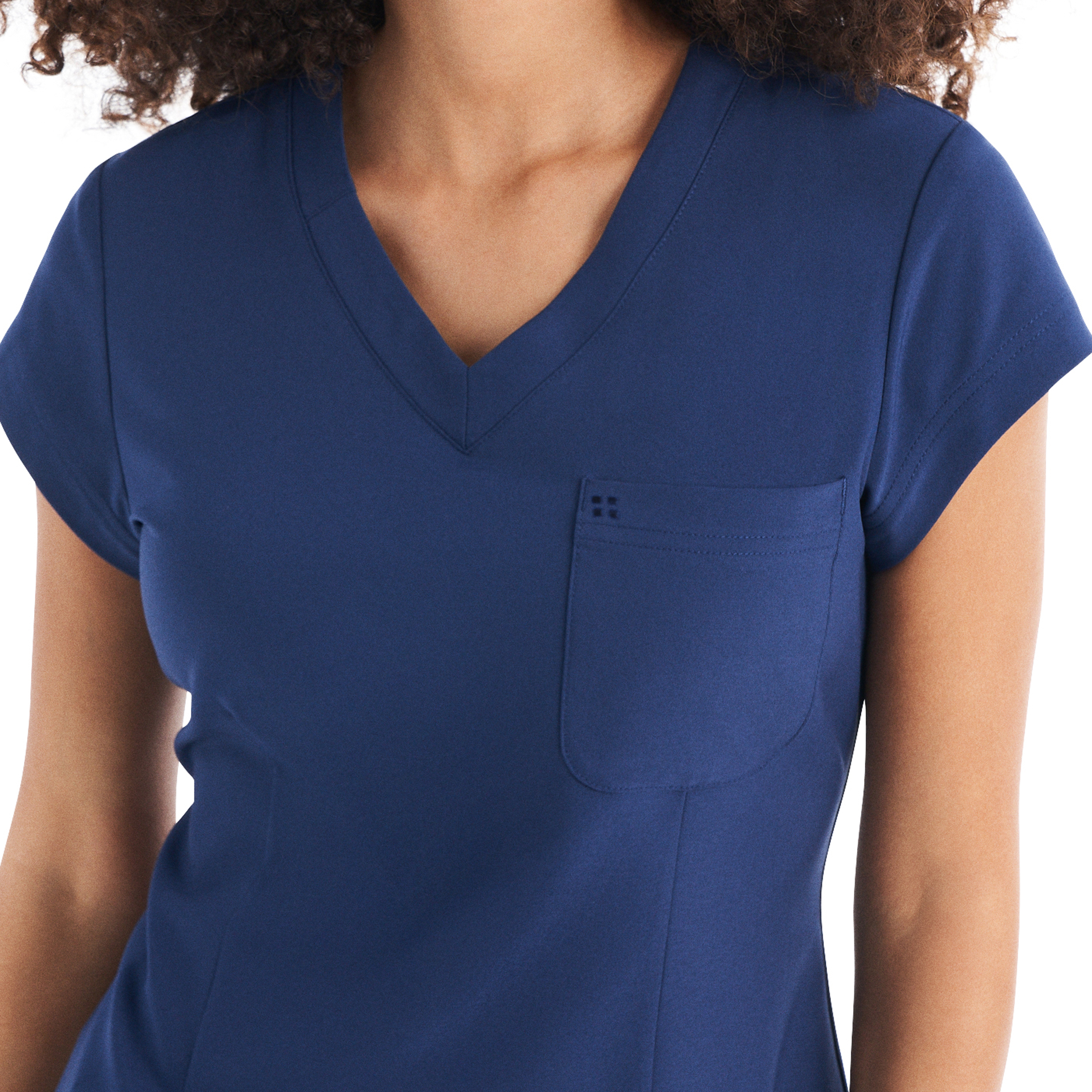 White Cross CRFT Women&#8216;s 1-Pocket V-Neck Scrub Top-White Cross