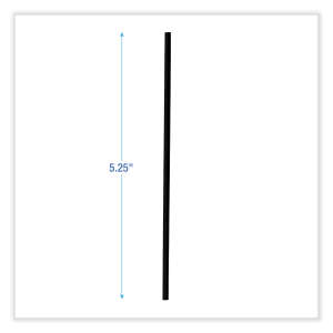 Boardwalk, Single-Tube Stir-Straws, 5.25", Polypropylene, Black