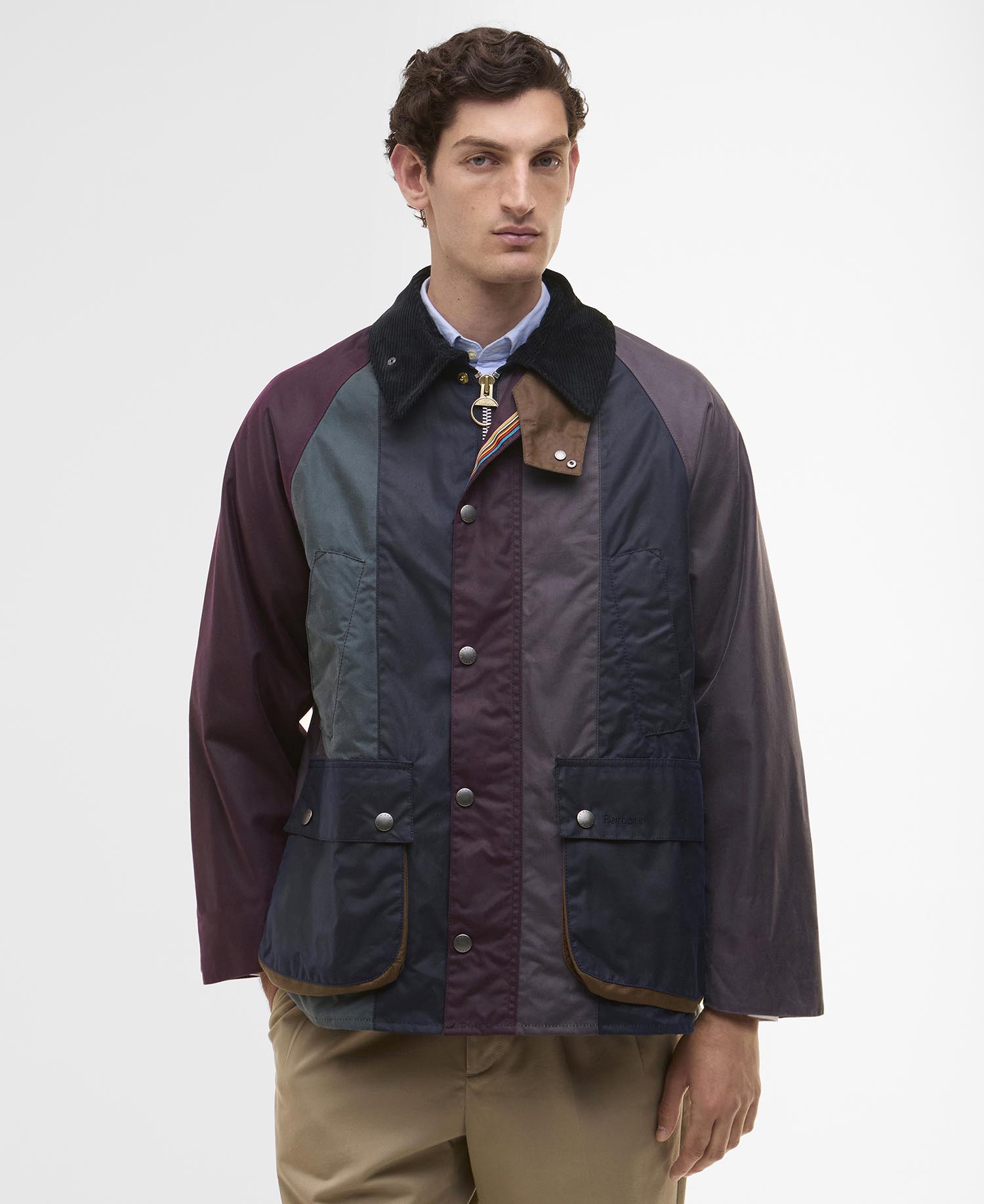 Paul Smith loves Barbour Striped Oversized Bedale Waxed Jacket image number 3