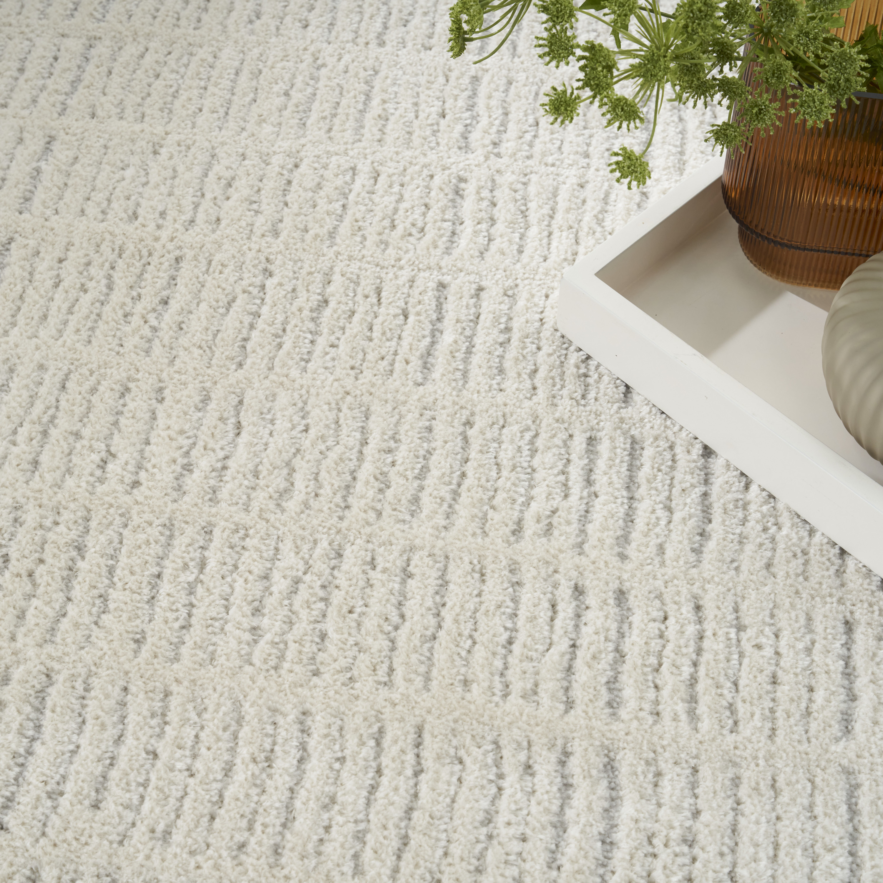 Nourison Modern Comfort 7'10" x 9'10" Ivory Grey Scandinavian Indoor Rug