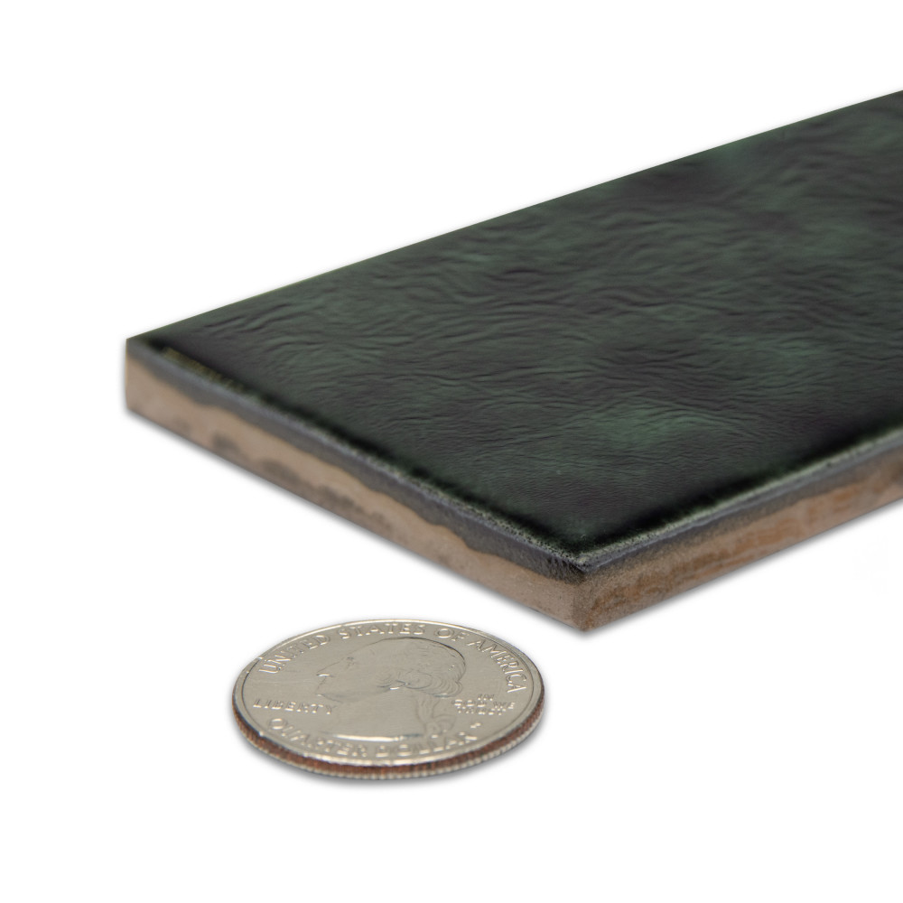Menorca Forest Black 2-1/2 in. x 12-7/8 in. Ceramic Wall Tile