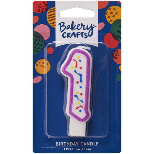 1 Party Purple Numeral Candles