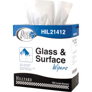 Hillyard, Quick and Clean® Glass & Surface, Wipers, White