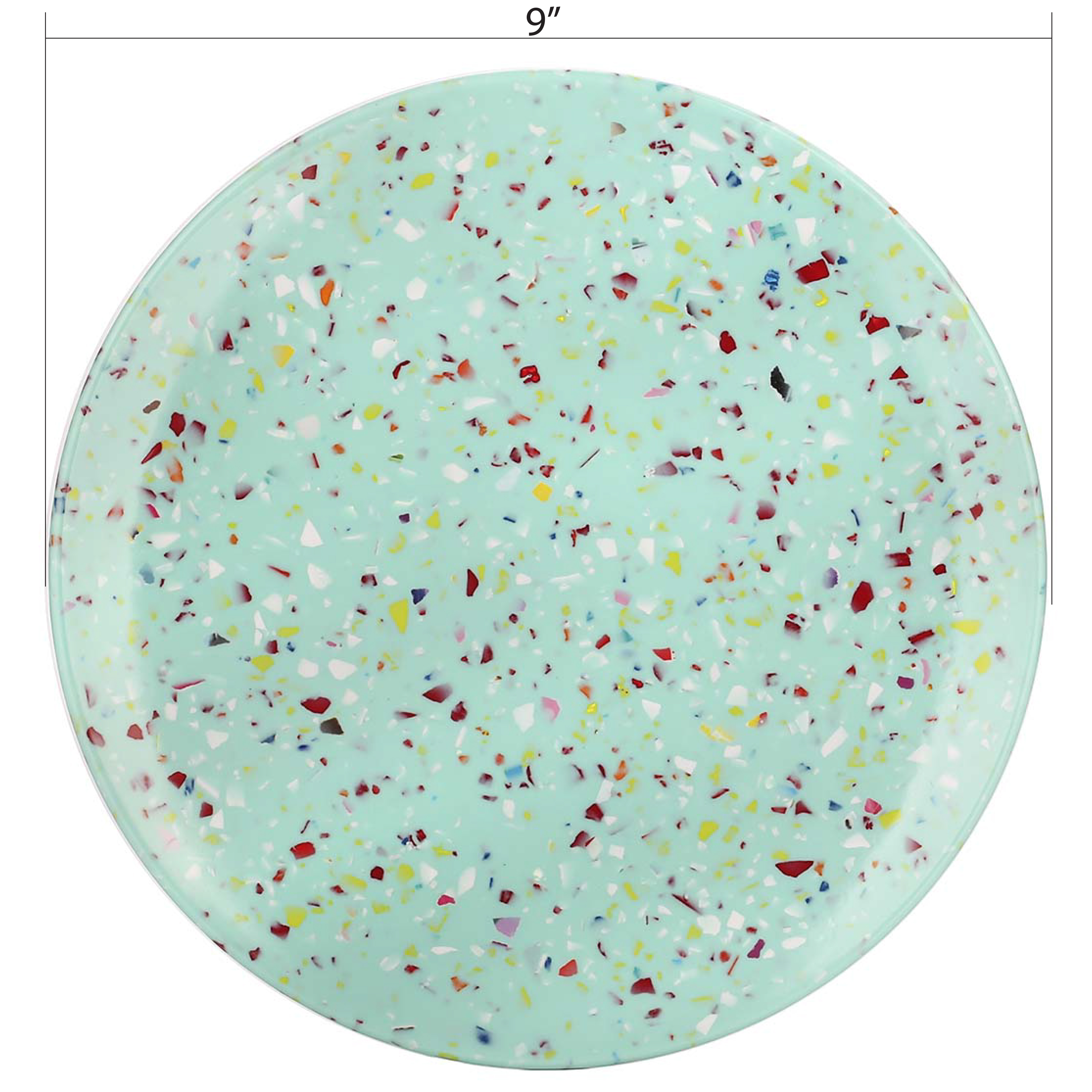 Confetti Salad Plate, Mint, 6-piece set