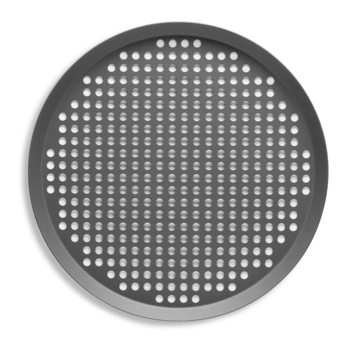 13" Extra Perforated Press Cut Pizza Pan with Hard Coat Anodized Finish
