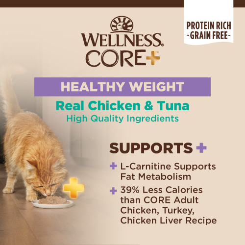 The benifts of Wellness CORE+ Healthy Weight Chicken & Tuna