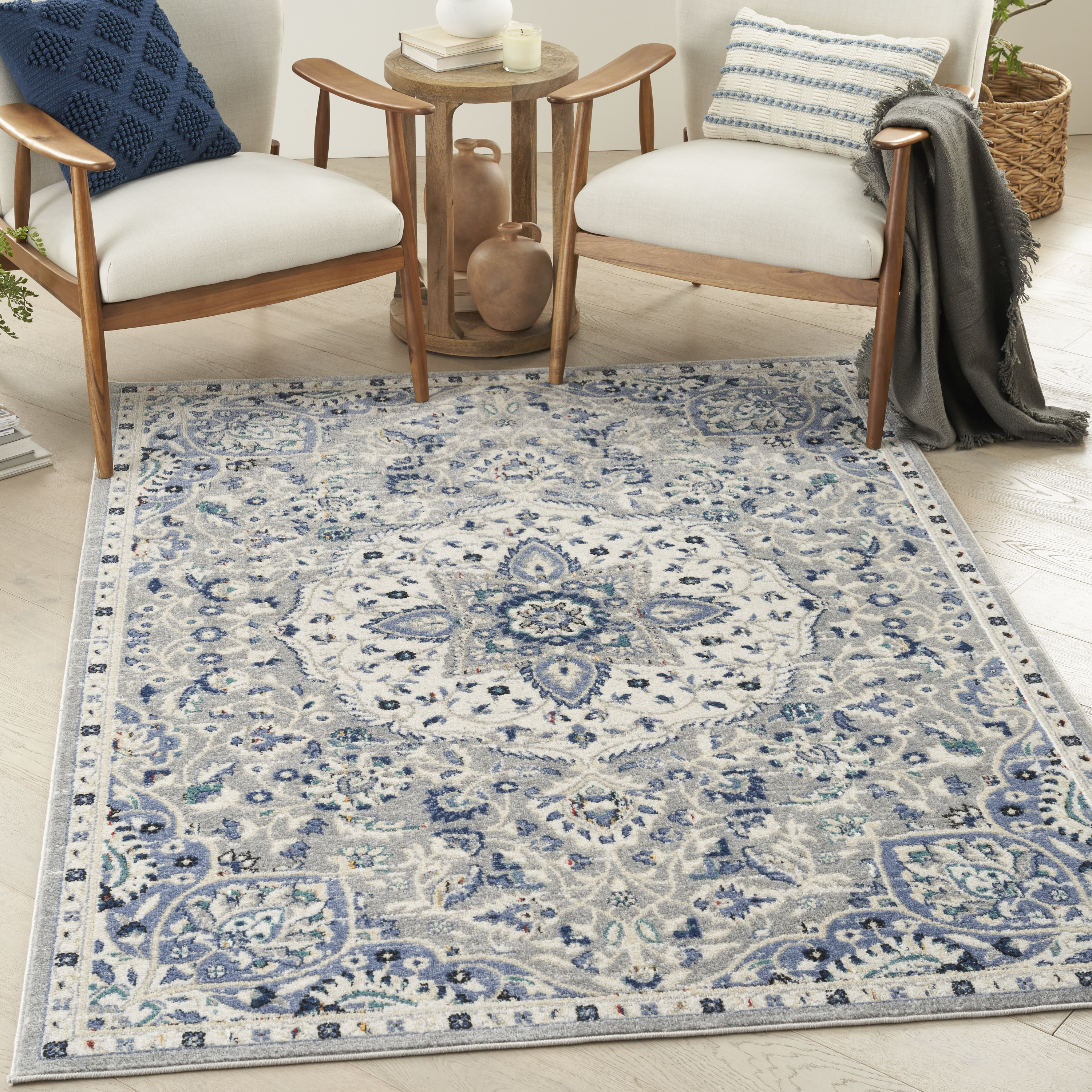 Nourison Passion 5'3" x 7'3" Grey Beige Transitional Indoor Rug