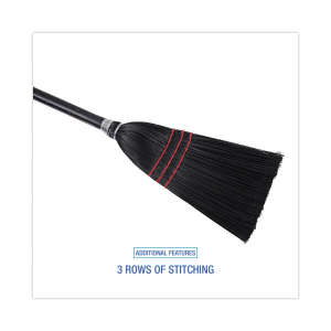 Boardwalk, 9in, Flag Tipped Poly Lobby Broom, Plastic Bristles, Black