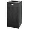 Rubbermaid Commercial, Silhouettes, Open Top, 16 gal, Metal, Black, Square, Receptacle