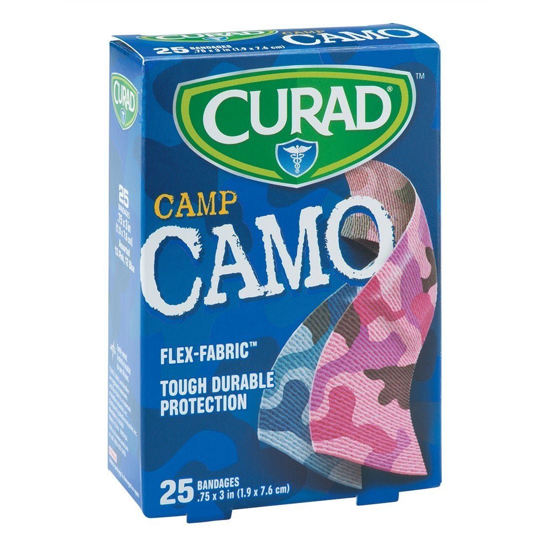 SmileMakers BANDAGE ADH CAMO PINK/BLU 25/BX FABRIC