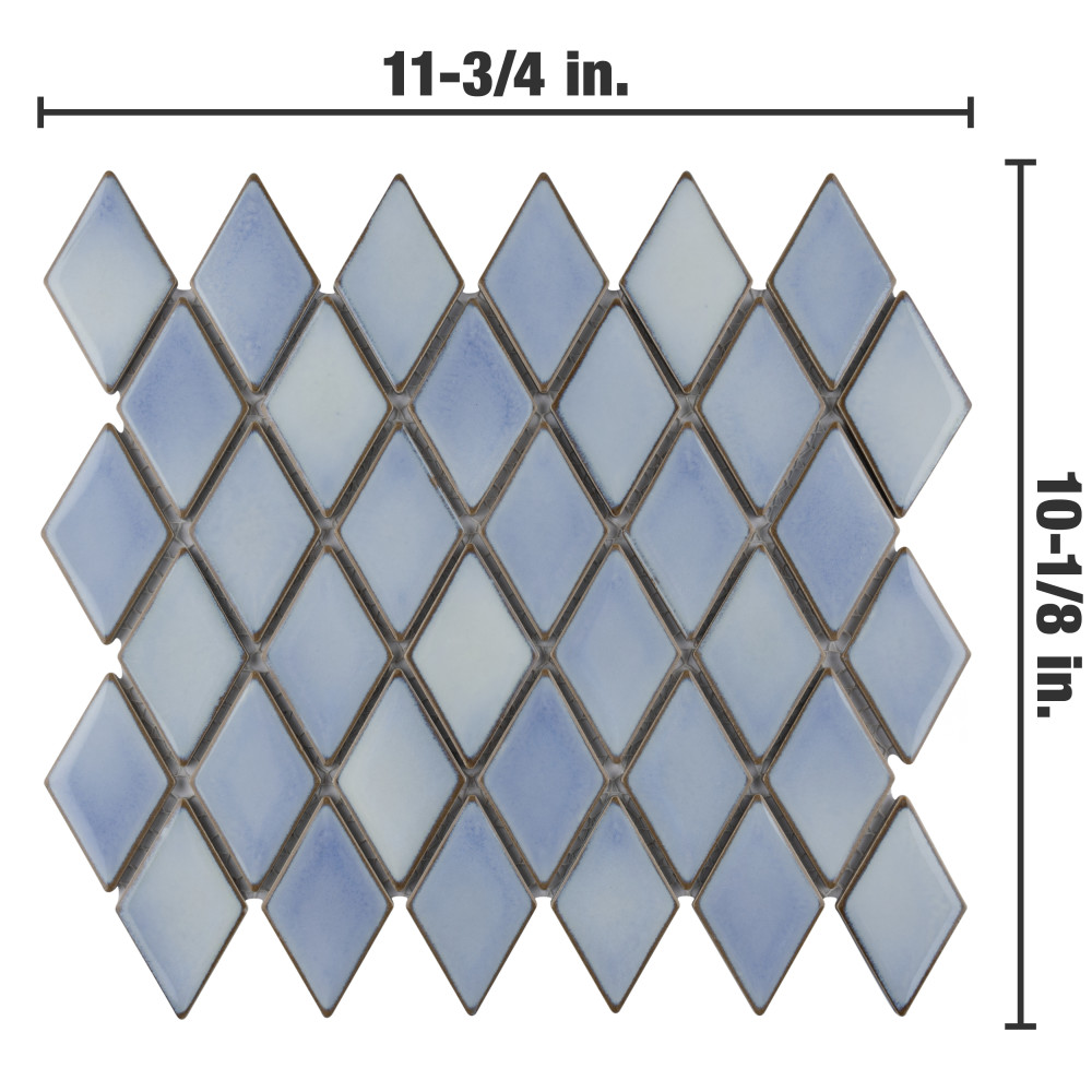 Sample – Hudson Kite Frost Blue Porcelain Mosaic Tile